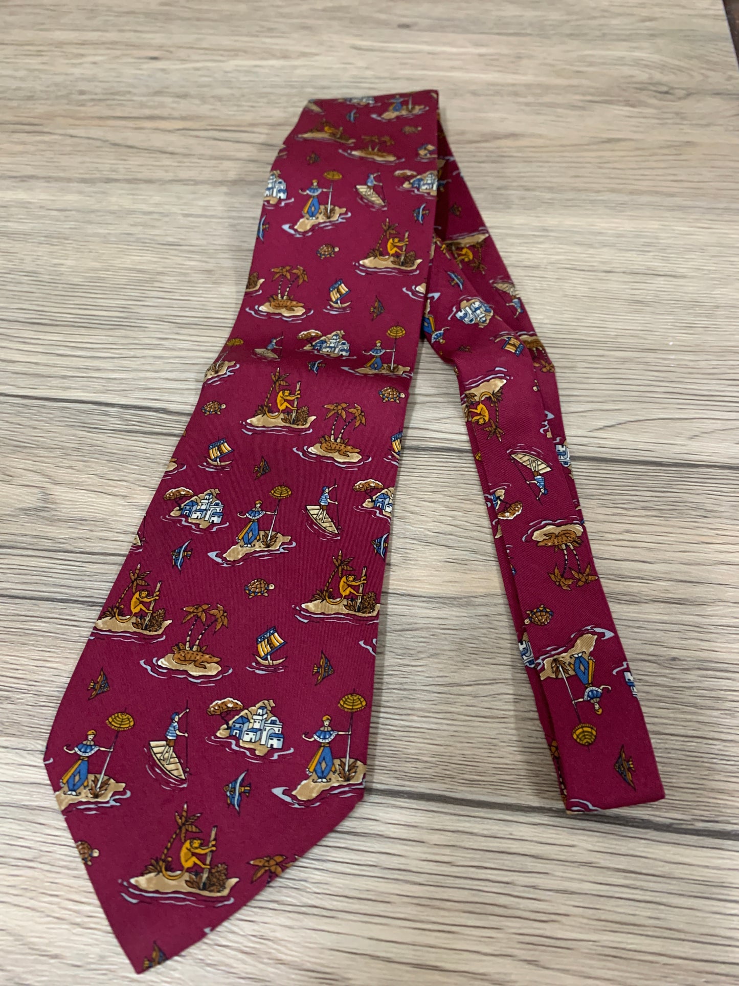 Salvatore Ferragamo Dark red tie made in italy