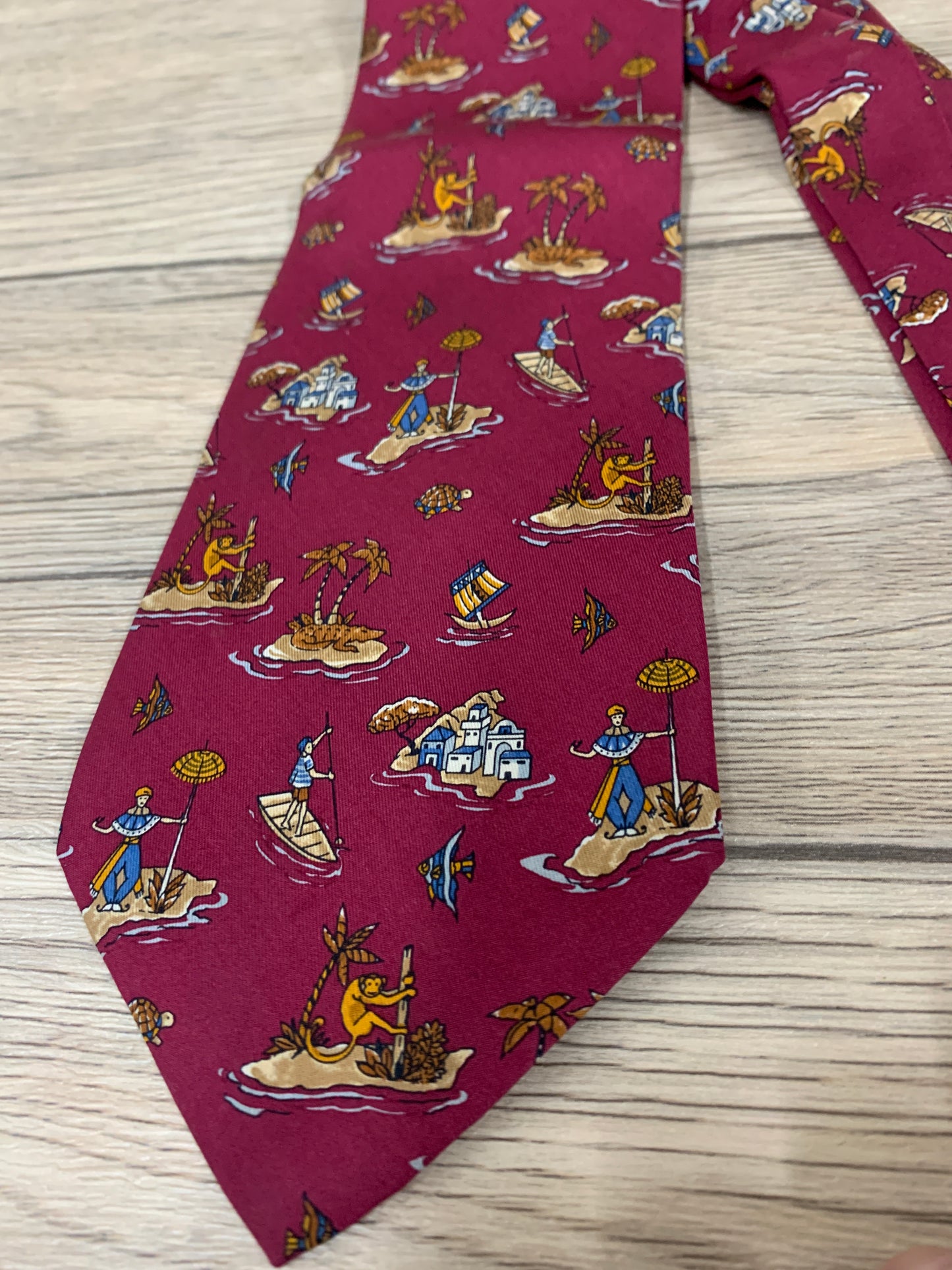 Salvatore Ferragamo Dark red tie made in italy