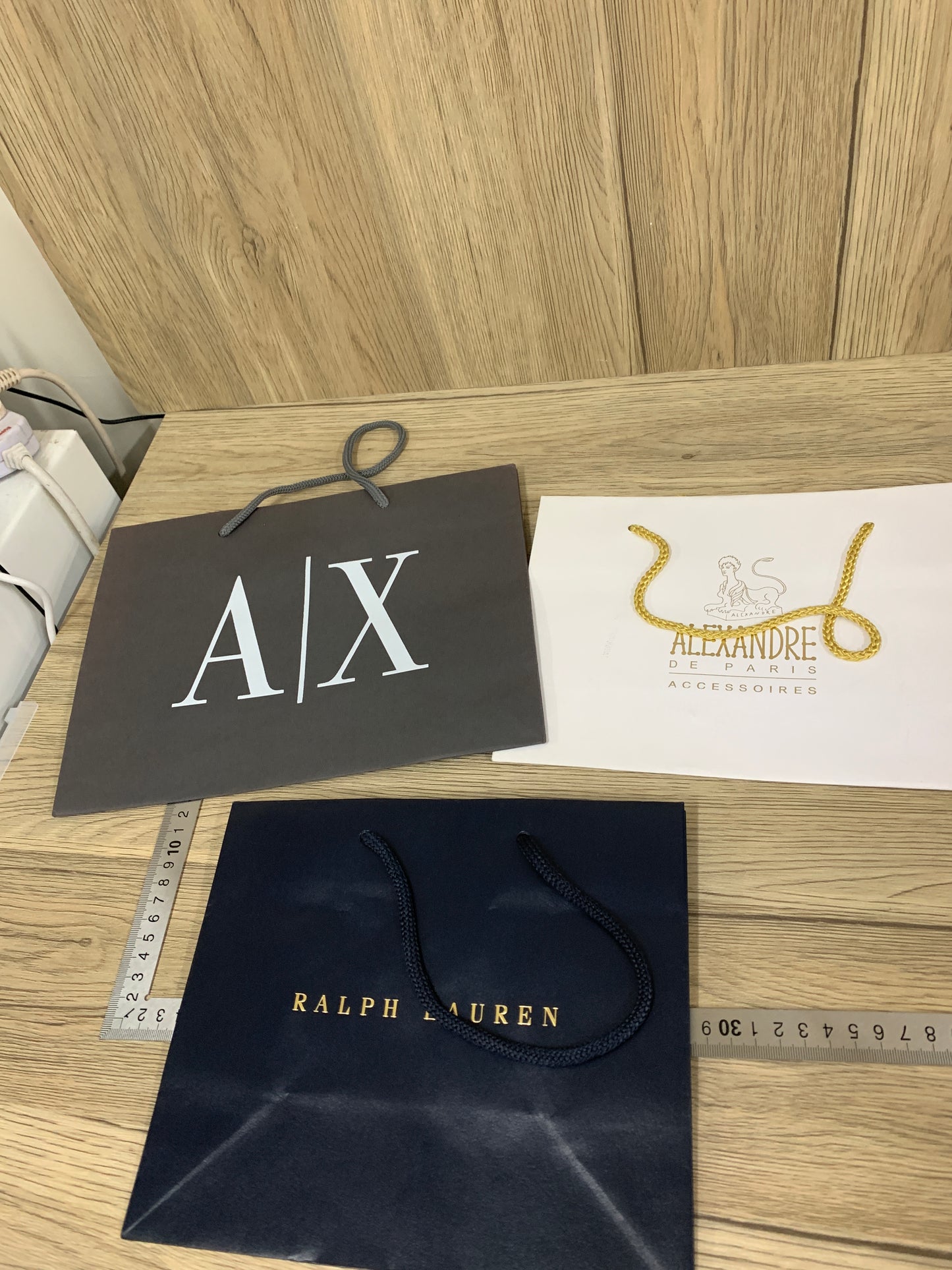 Authentic Ralph Lauren A|X Alexandre paper bag x 3 set white black for gift wallet cosmetic