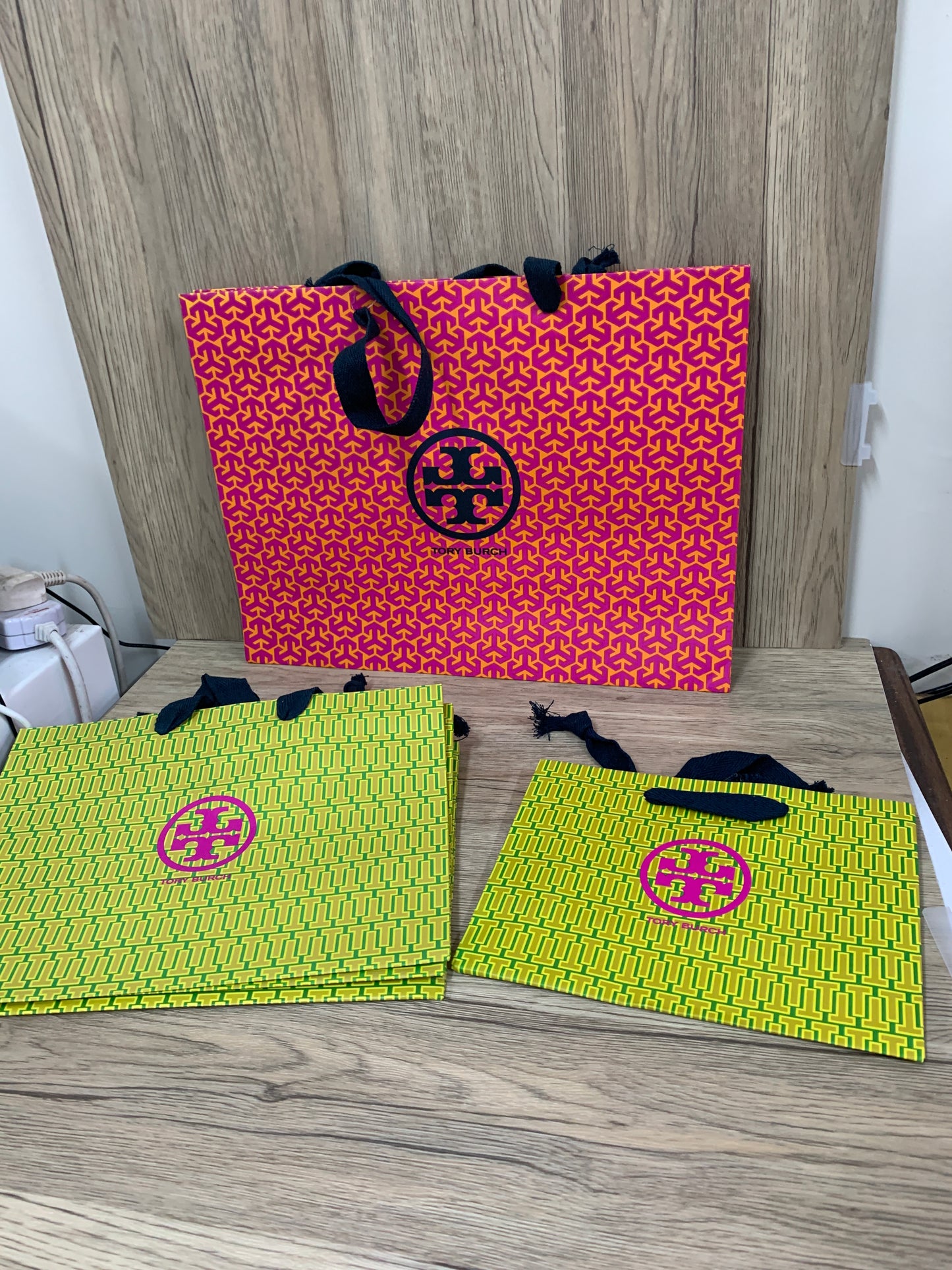 Authentic Tory Burch paper bag x 5 set for gift wallet cosmetic boot handbag