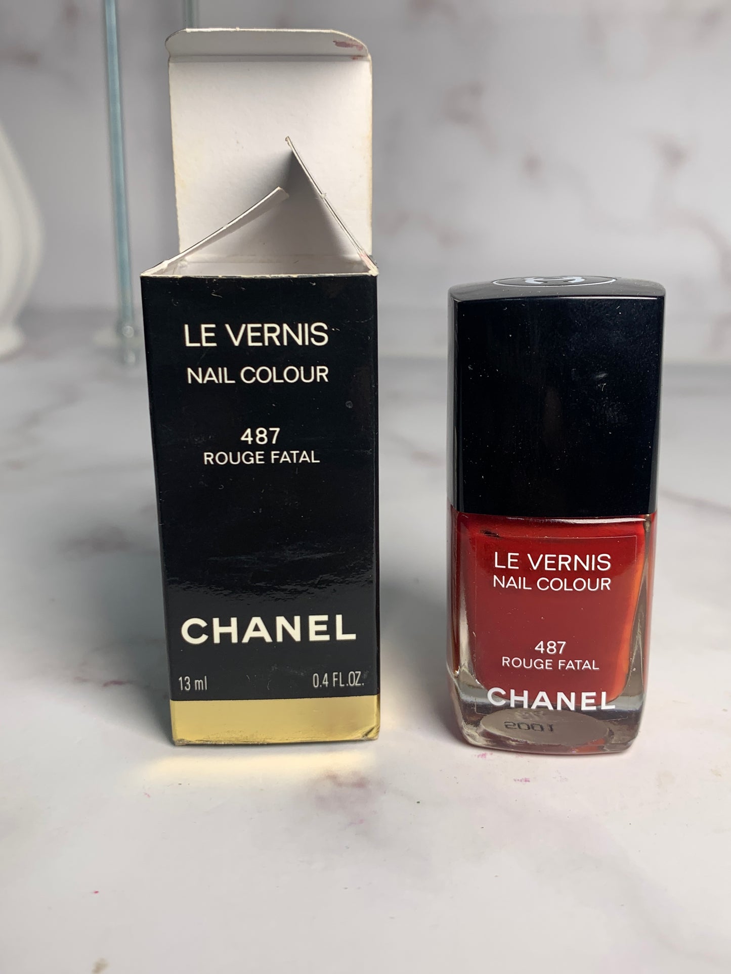 Rare Chanel LE VERNIS Nail colour 487 Rouge Fatal 13ml 0.4 oz - 180723-16
