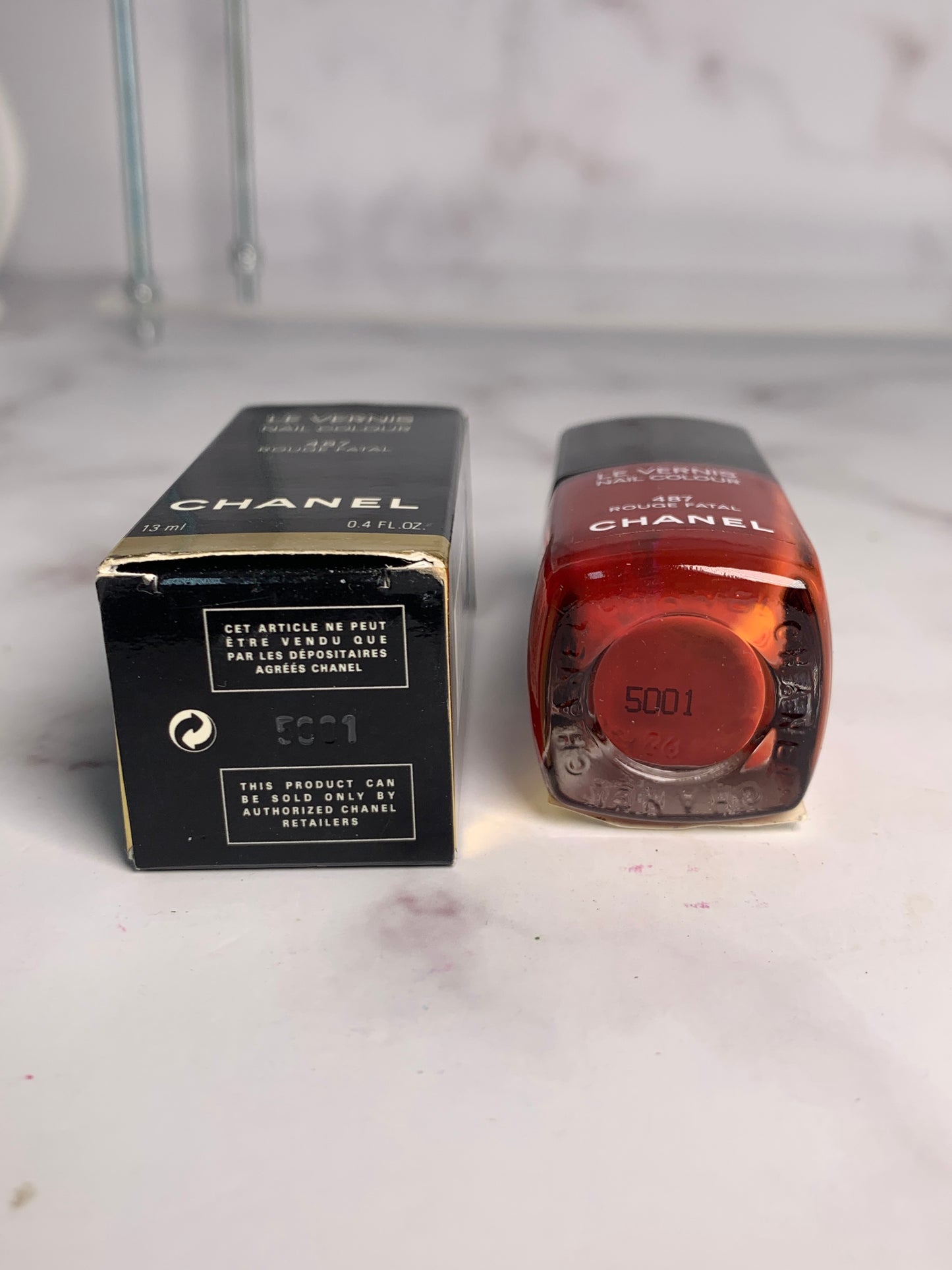 Rare Chanel LE VERNIS Nail colour 487 Rouge Fatal 13ml 0.4 oz - 180723-16