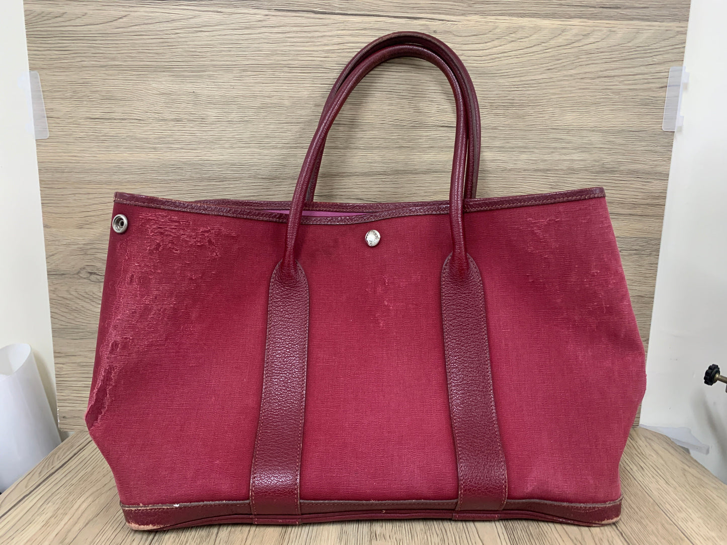 正品復古愛馬仕 herbag 粉色紅色手提包 - 16AUG22