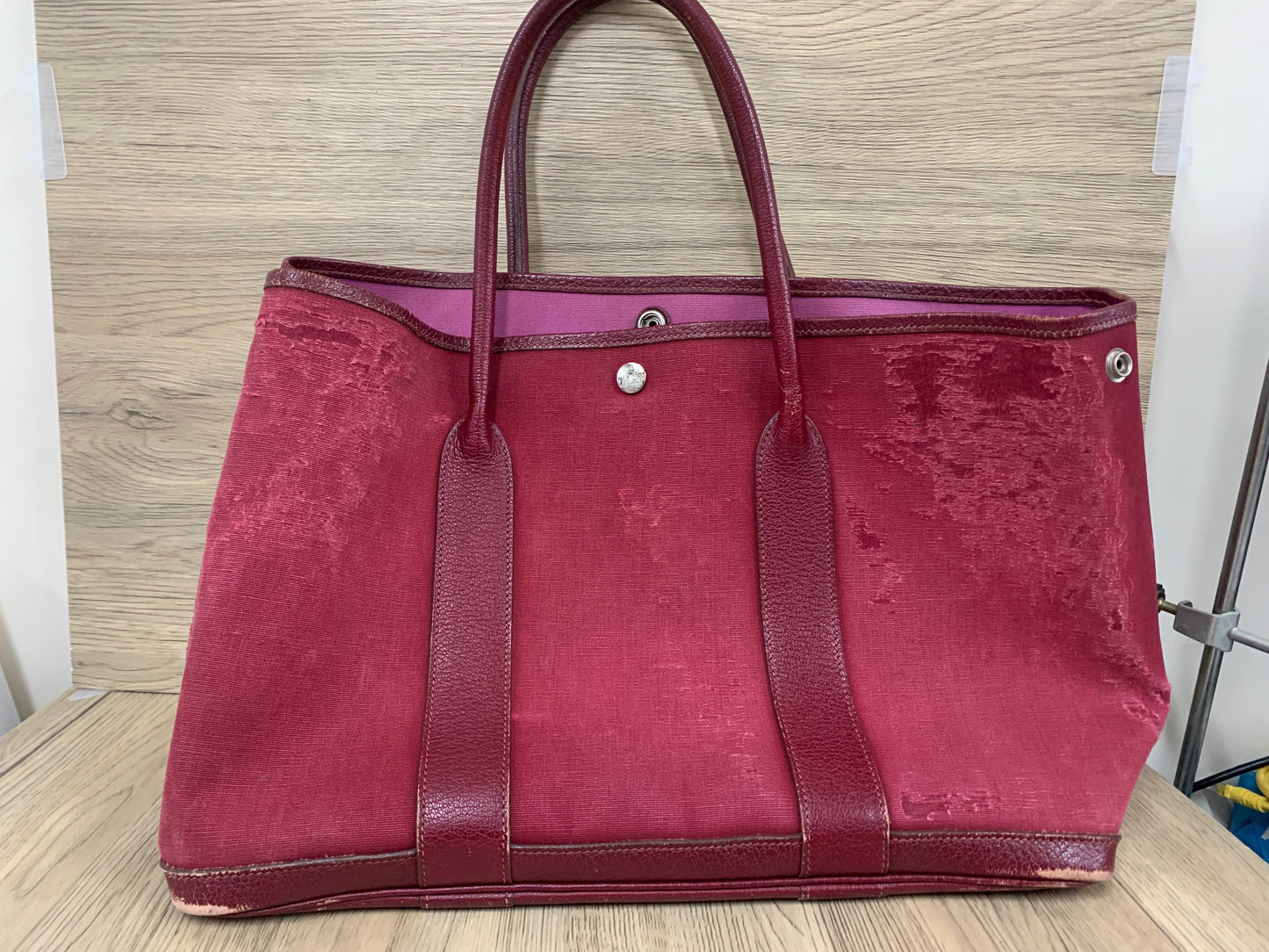 正品復古愛馬仕 herbag 粉色紅色手提包 - 16AUG22