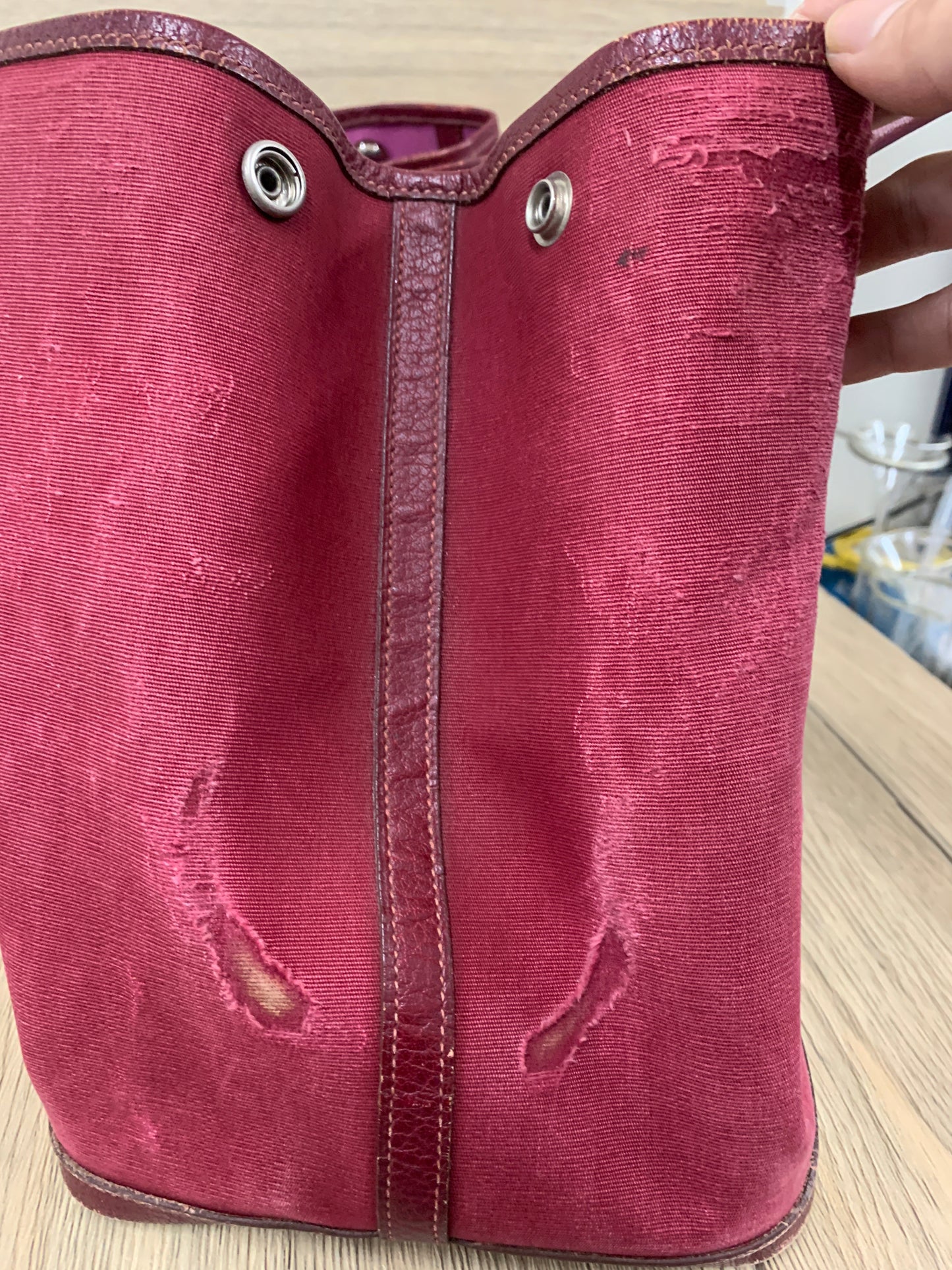 正品復古愛馬仕 herbag 粉色紅色手提包 - 16AUG22