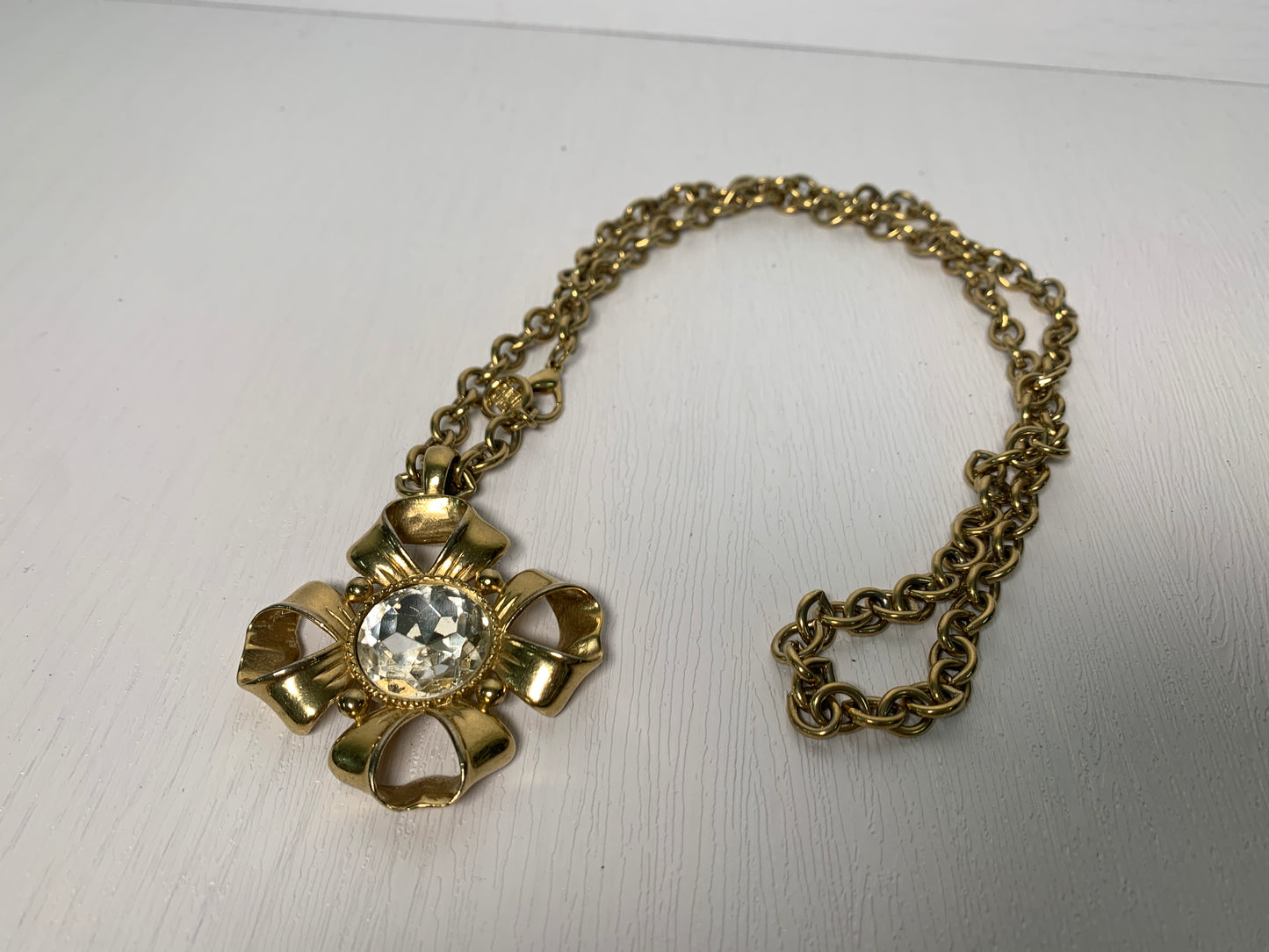 Rare Givenchy Logo gold necklace 17.5" long chain - 31OCT