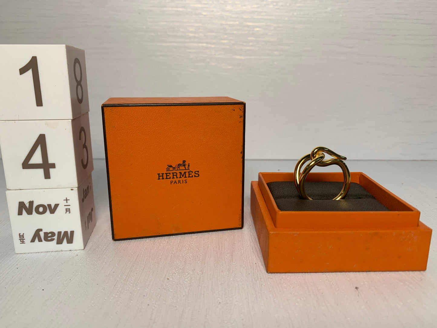 Hermes scarf ring with box gold tone - 14NOV