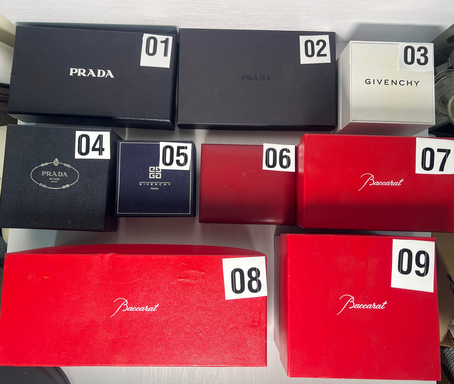 Paper gift box Prada Givenchy Baccarat for jewelly wallet - 7DEC22