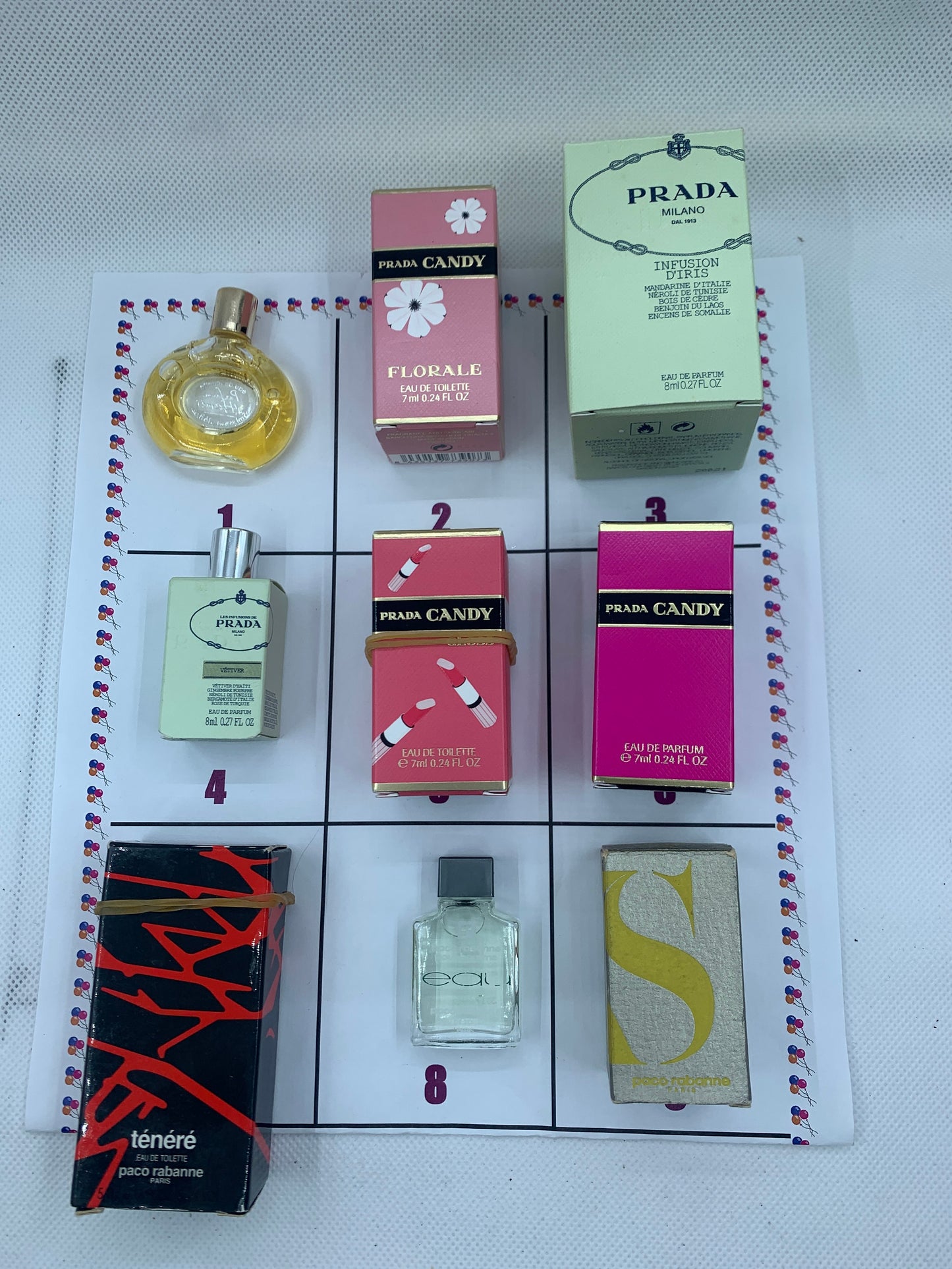 Miniature Prada Candy Hermes Paco rabanne 5 毫升淡香水 1/5 盎司淡香水