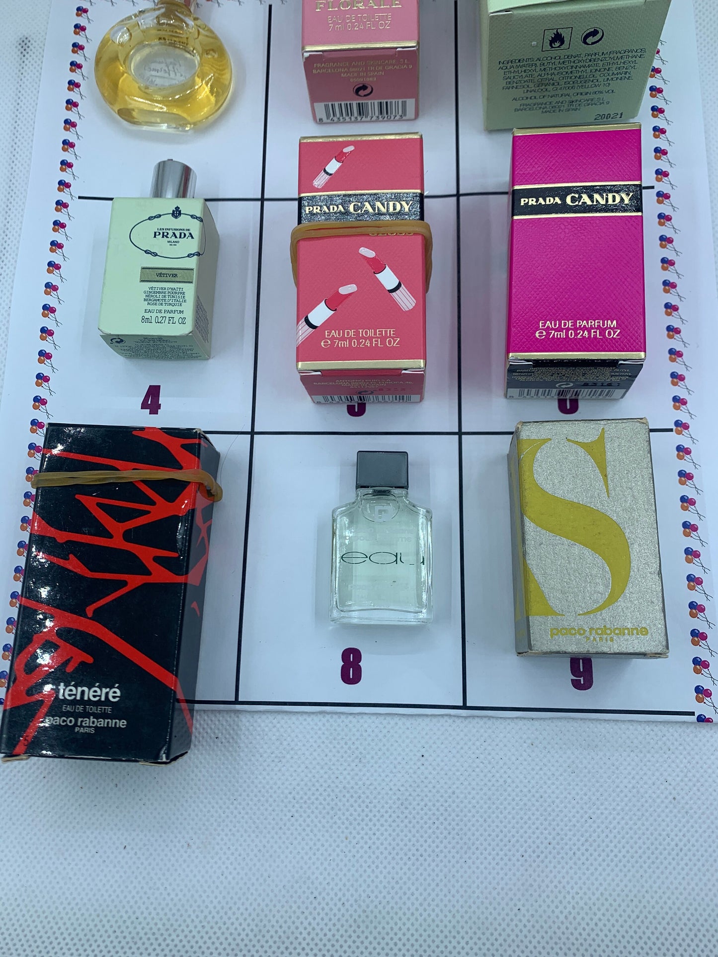 Miniature Prada Candy Hermes Paco rabanne 5 毫升淡香水 1/5 盎司淡香水