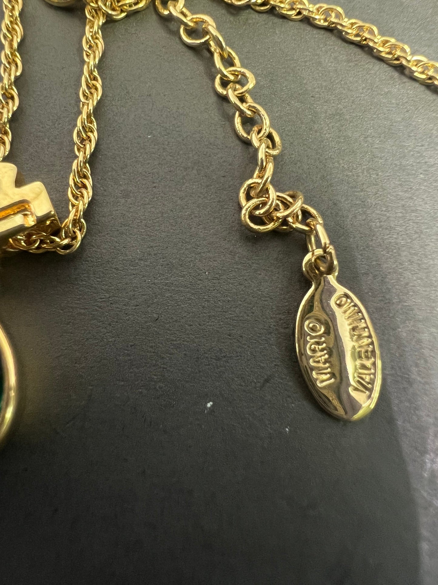 Mario Valentino Necklace green gold 19cm x 38cm (BB 22)