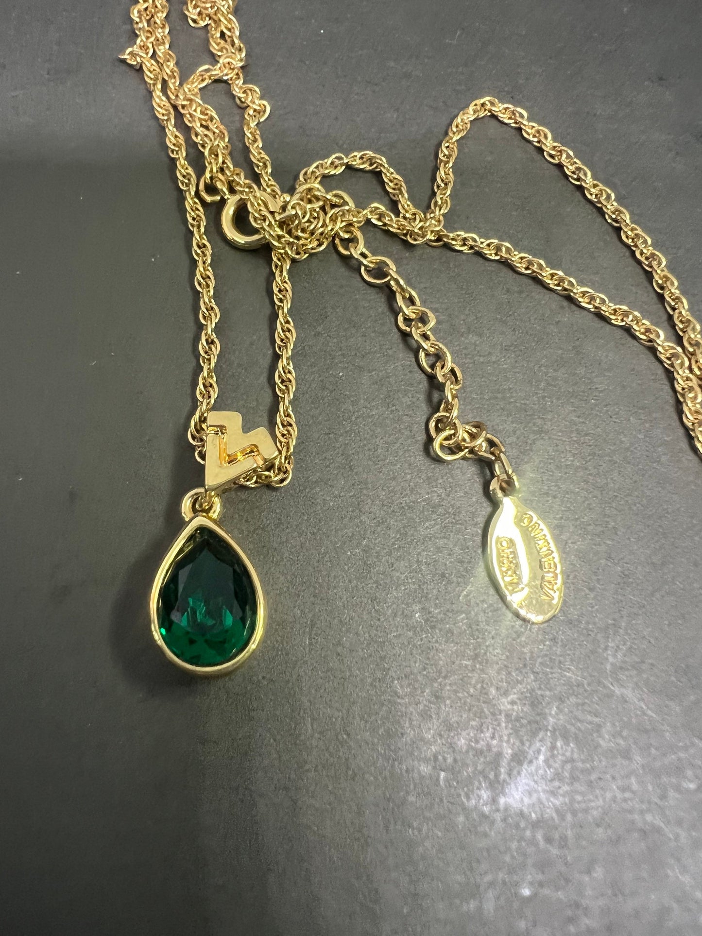 Mario Valentino Necklace green gold 19cm x 38cm (BB 22)
