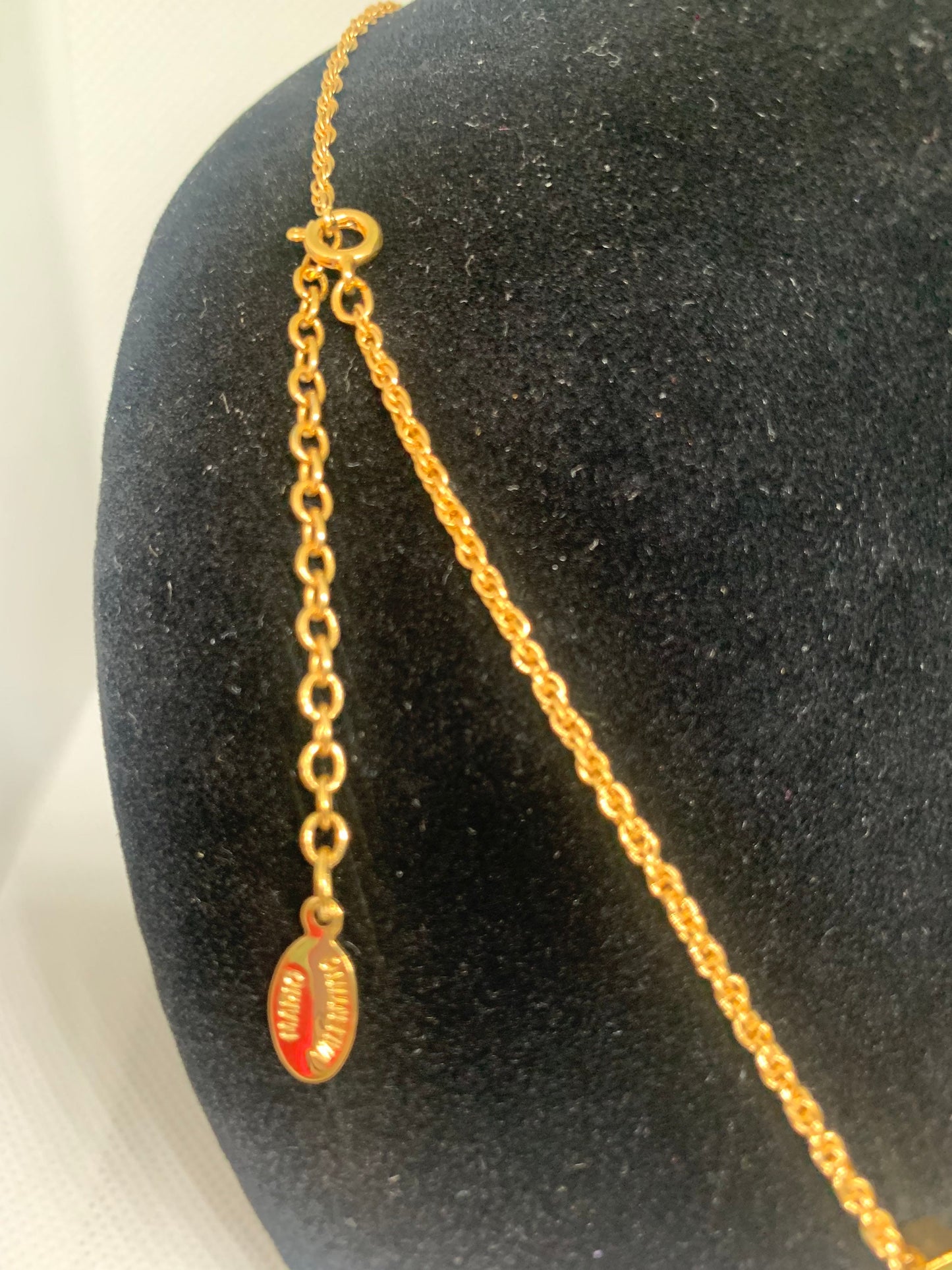 Mario Valentino Necklace green gold 19cm x 38cm (BB 22)