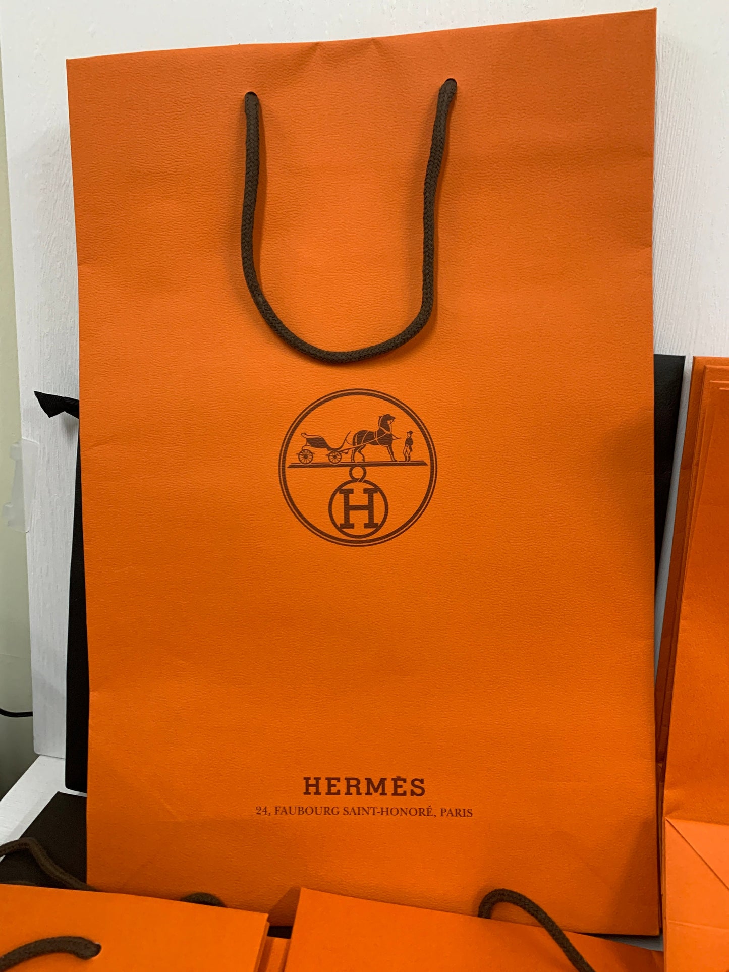 Hermés Gift bag, orange gift bag, wrapping, Original French scarf paper bag, belt paper bag gift bag tie paper bag