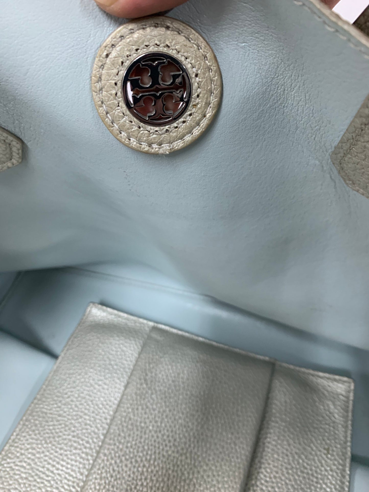 Tory Burch large tote bag in pebbled soft leather tote one shoulder beige 50w x 29H cm(BBW 21 26 Apr 2022)