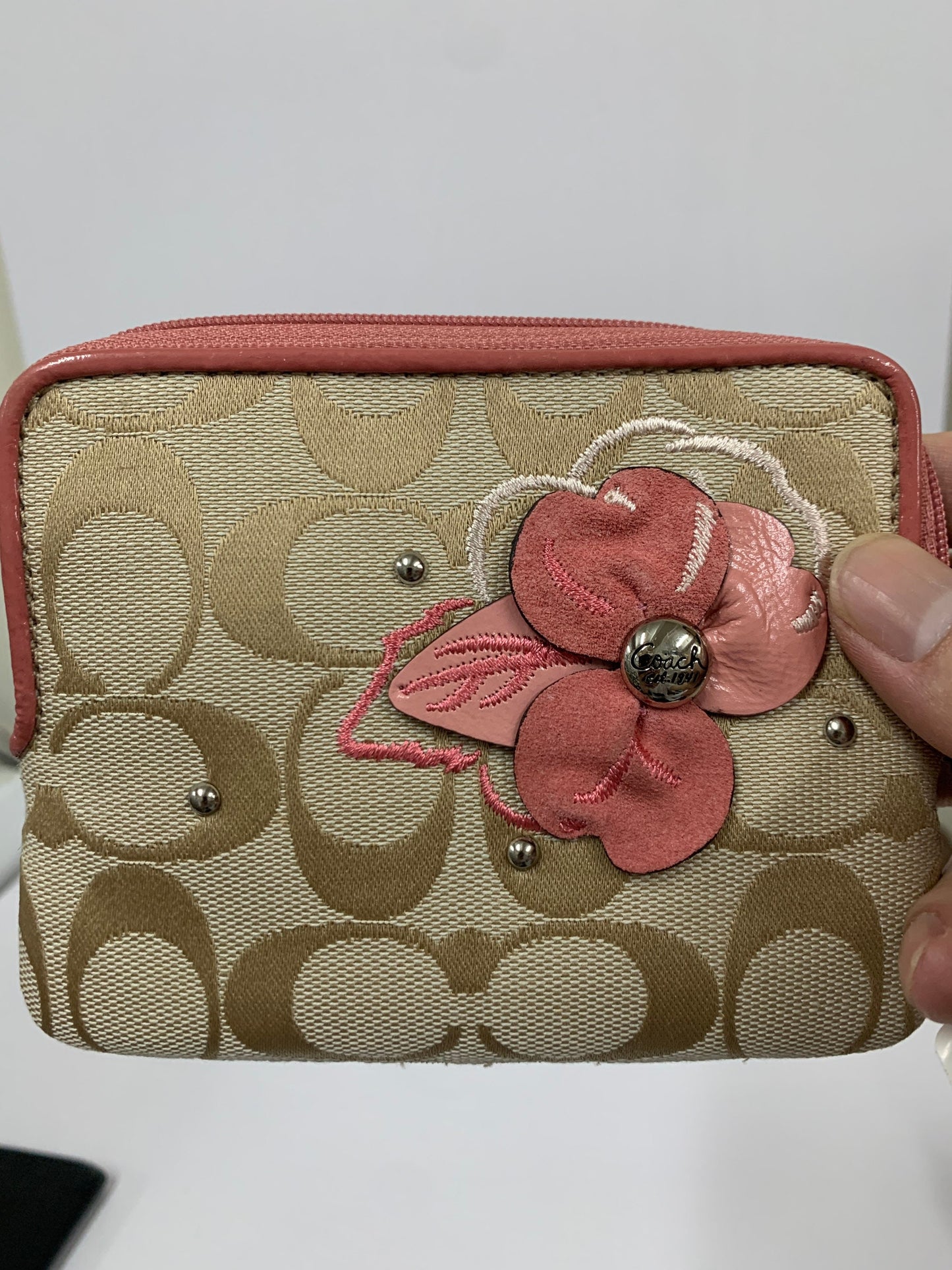 Coach 女士短錢包零錢包花卉時尚 2022 夏季 (BBW 44)