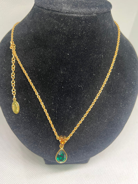 Mario Valentino Necklace green gold 19cm x 38cm (BB 22)