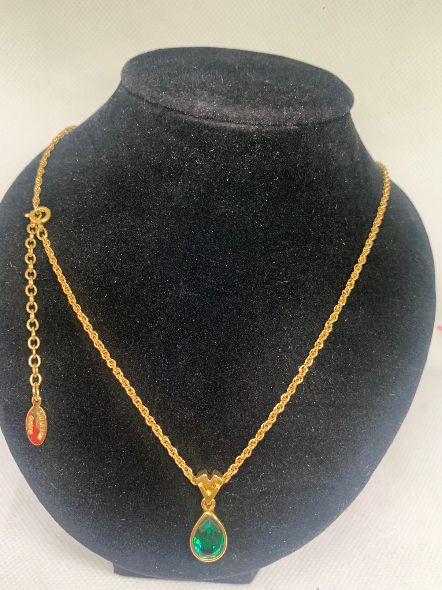 Mario Valentino Necklace green gold 19cm x 38cm (BB 22)