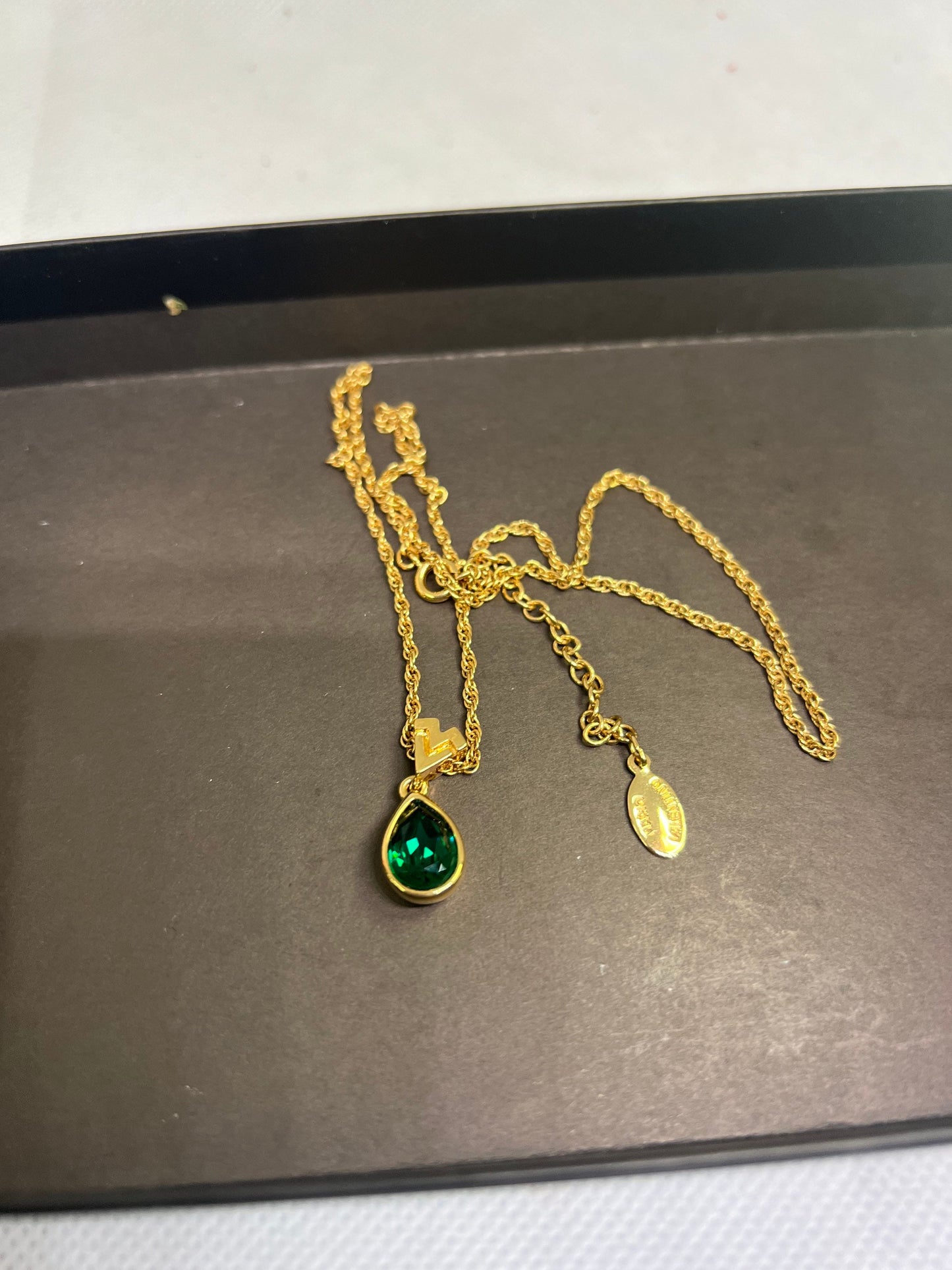 Mario Valentino Necklace green gold 19cm x 38cm (BB 22)