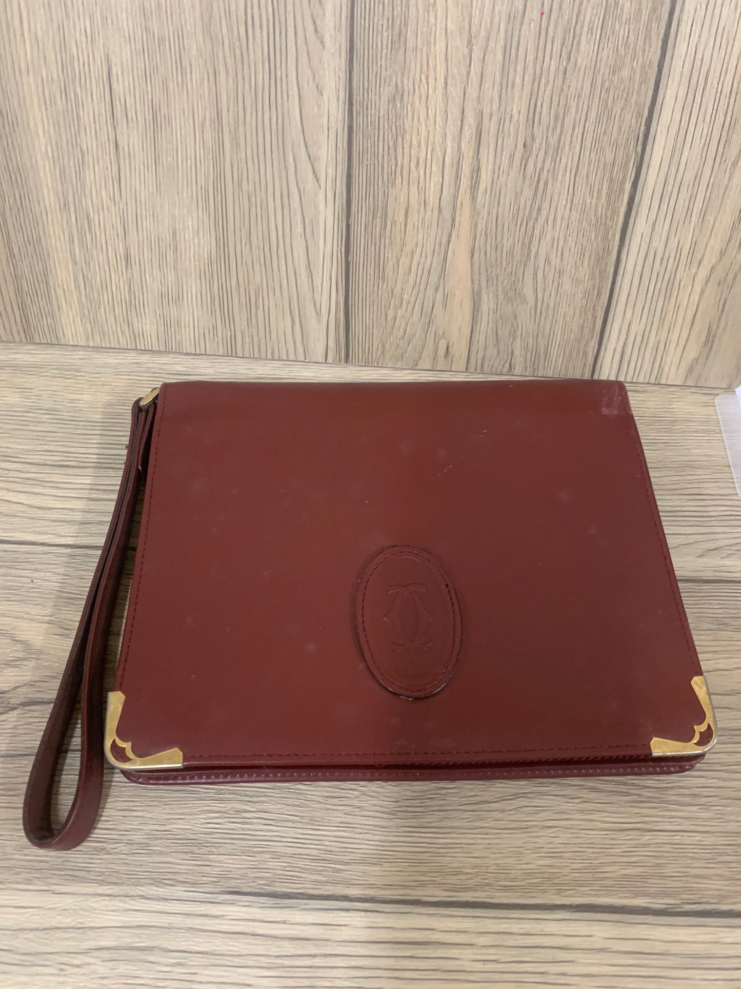 Vintage Cartier Bordeaux Red Clutch 22w x 17h x 36cm (BB10 3 Jun 22)