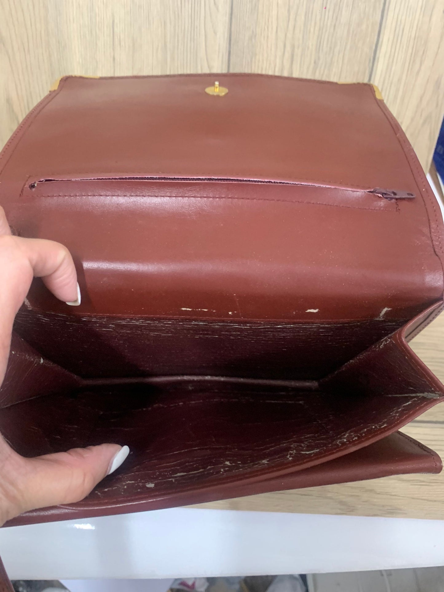 Vintage Cartier Bordeaux Red Clutch 22w x 17h x 36cm (BB10 3 Jun 22)