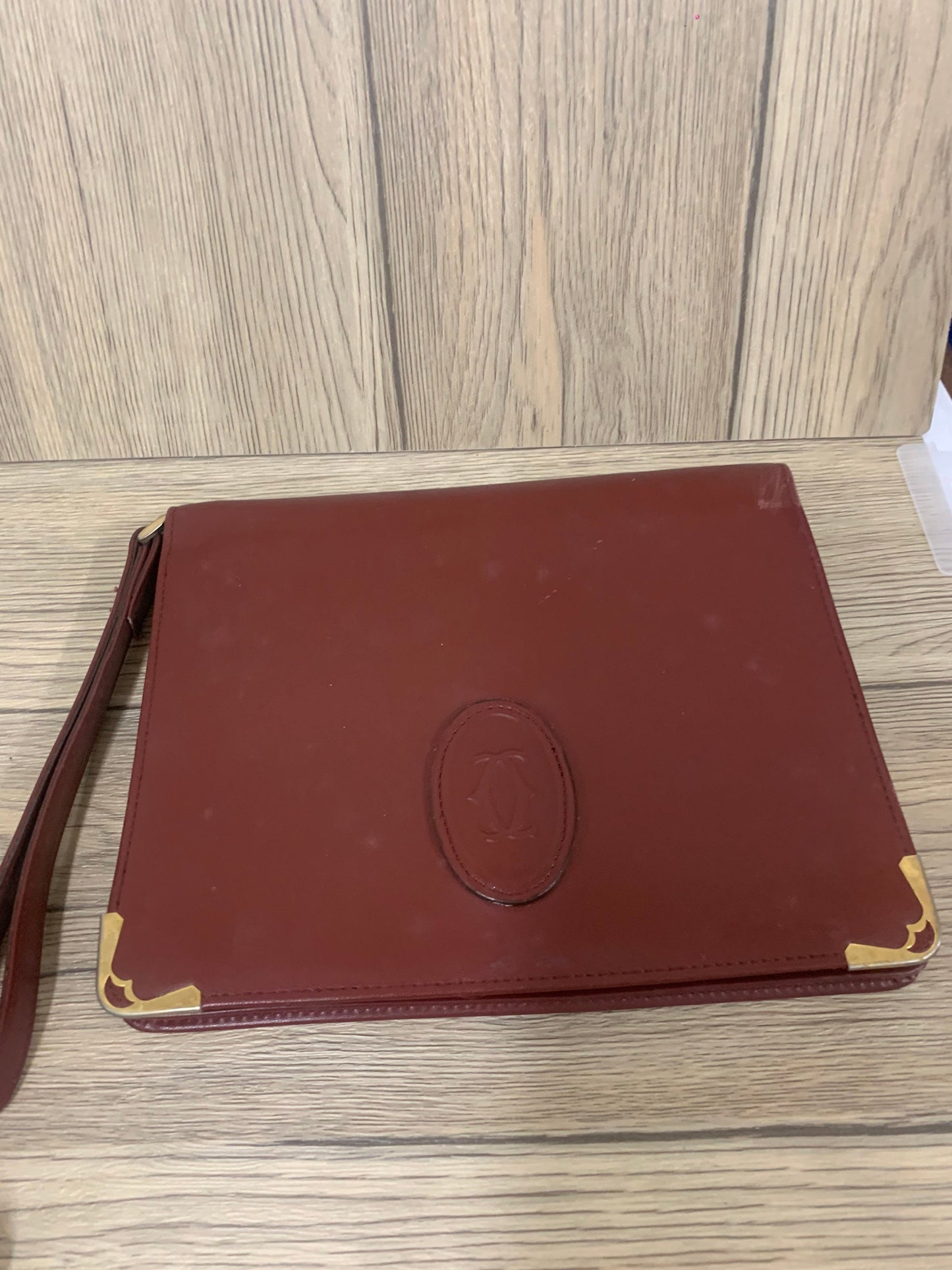 Vintage Cartier Bordeaux Red Clutch 22w x 17h x 36cm (BB10 3 Jun 22)