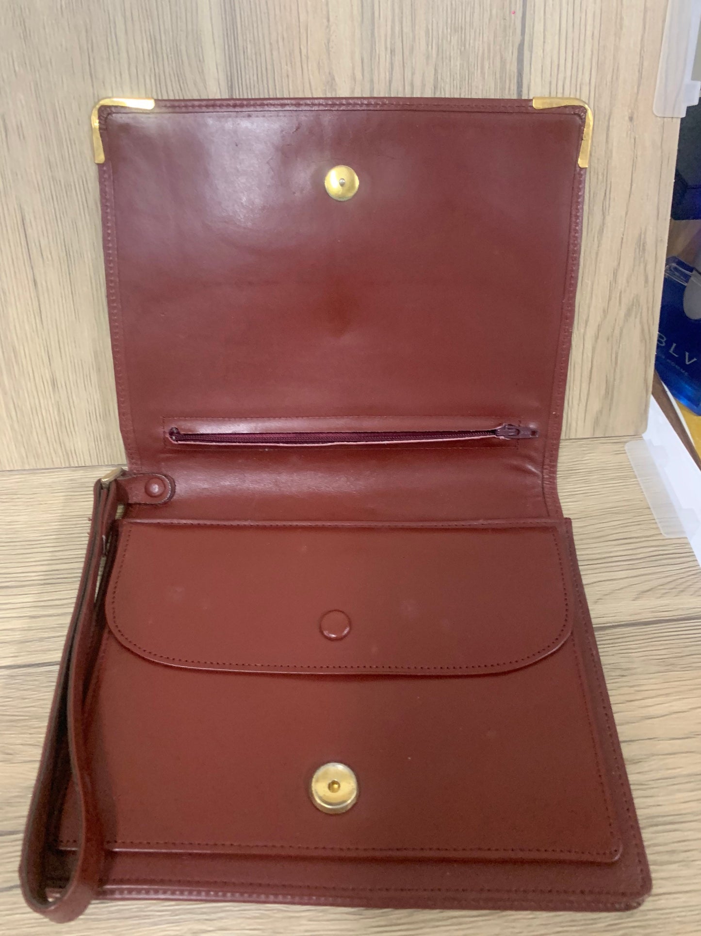 Vintage Cartier Bordeaux Red Clutch 22w x 17h x 36cm (BB10 3 Jun 22)