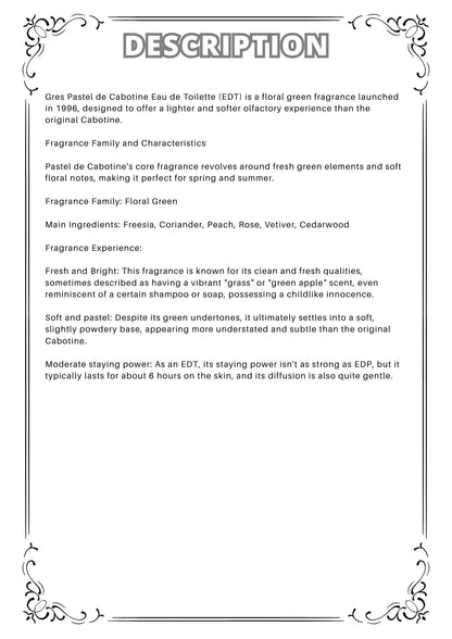 W32 - Gabotine Pastel EDT Travel Spray 2ml, 5ml, 10ml  歌寶婷清秀佳人 分裝瓶