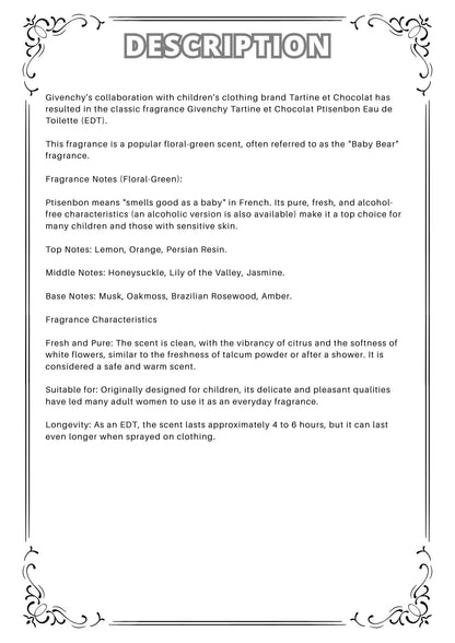 W33 - Tartine et Chocolat EDT Travel Spray 2ml, 5ml, 10ml  小熊寶寶淡香水 分裝瓶