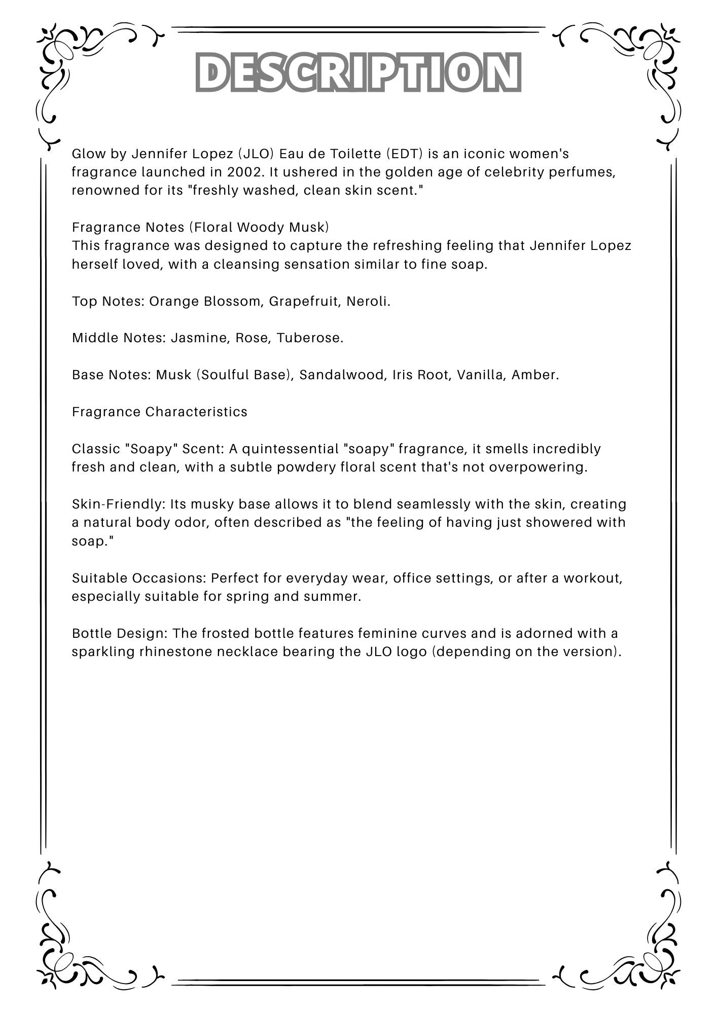 W35 - Glow by JLO EDT Travel Spray 2ml, 5ml, 10ml  珍妮佛羅培茲女性淡香水 分裝瓶