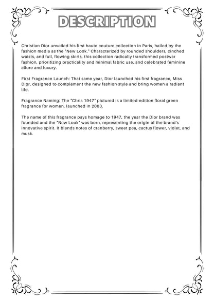 W62 - Christian Dior 1947 Chris Travel Spray 2ml, 5ml, 10ml  1947限量版淡香水 分裝瓶