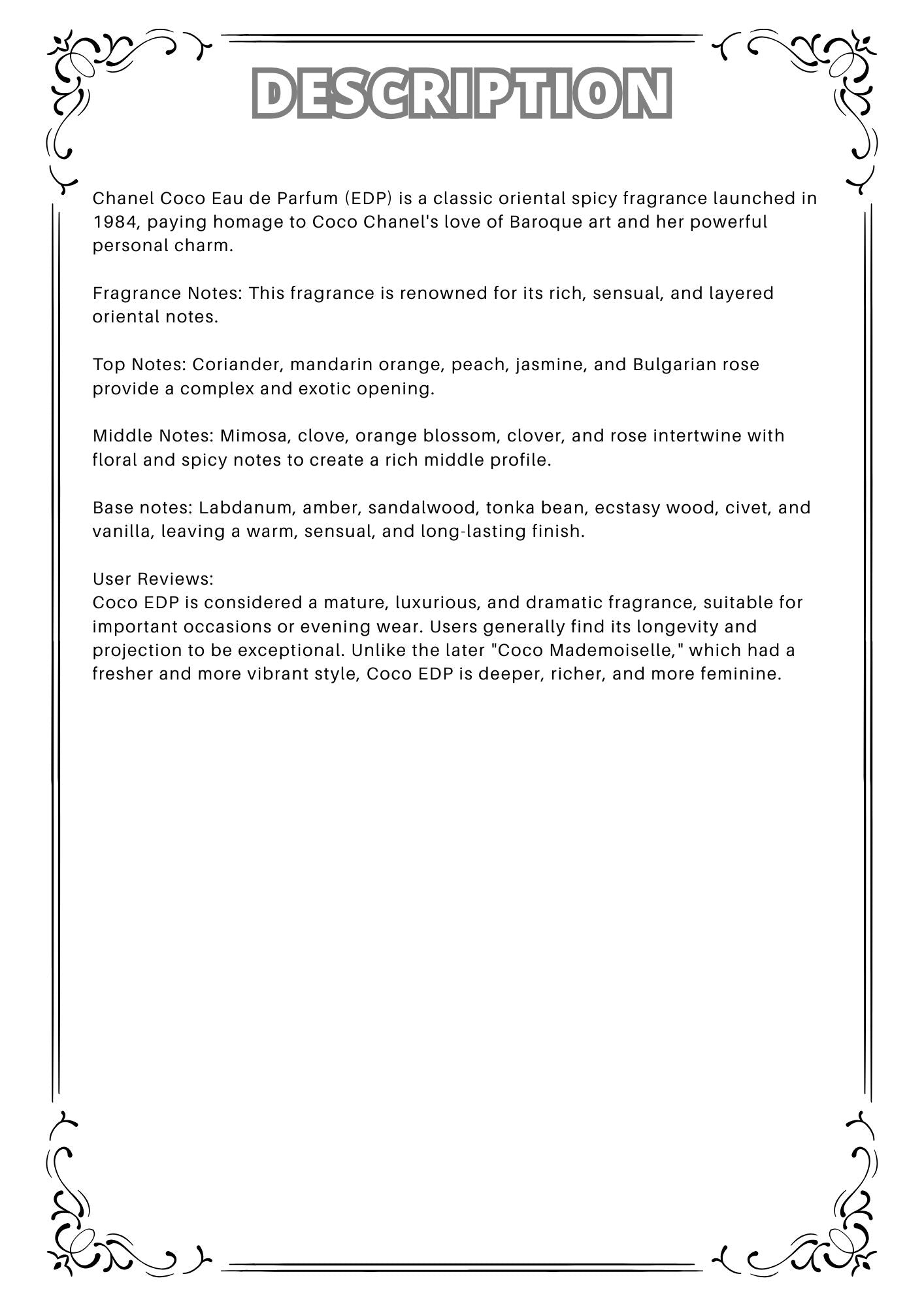 W11 - Chanel Coco EDP Travel Spray 2ml, 5ml, 10ml  香奈兒可可女士香水淡香精 分裝瓶