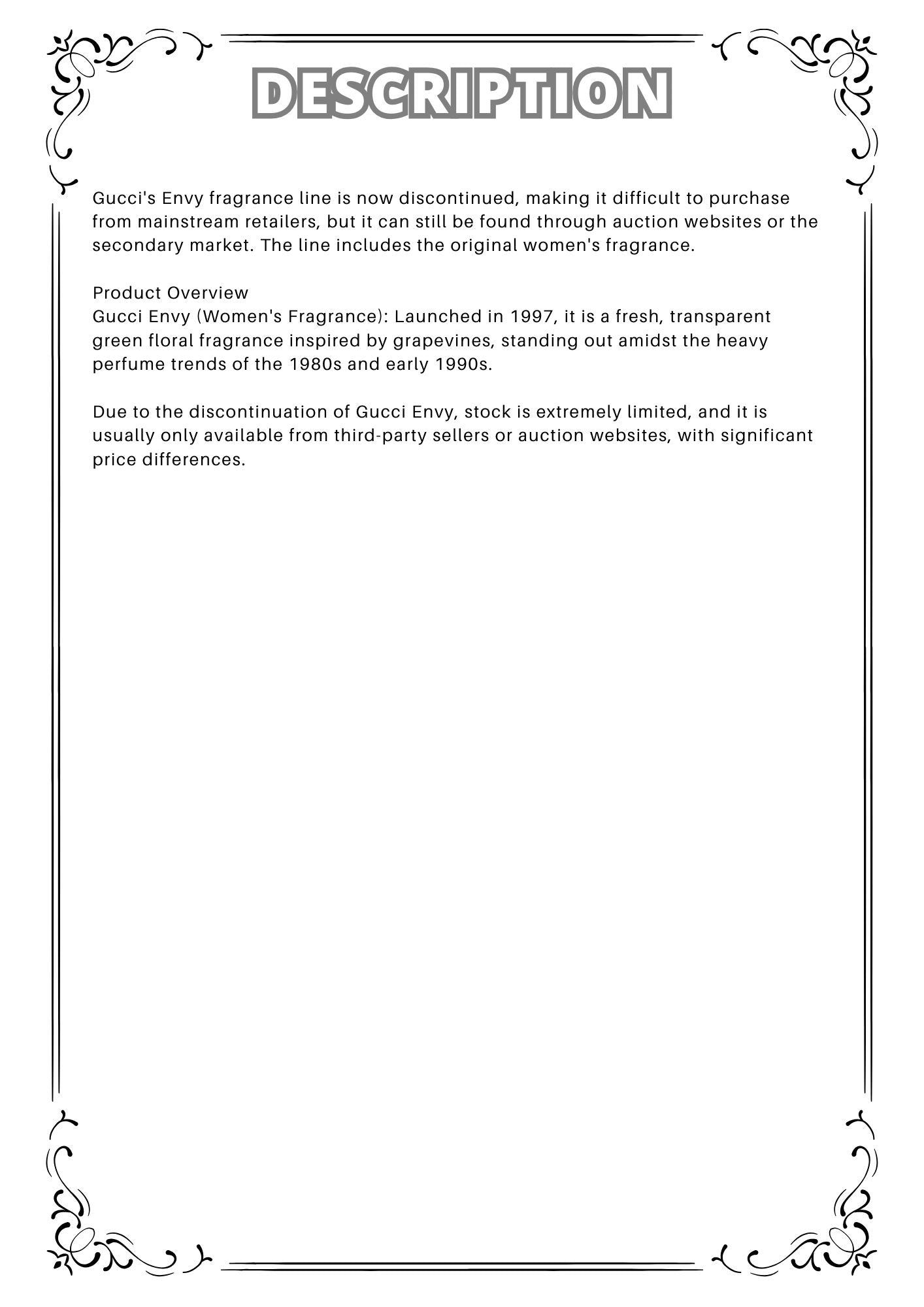 W14 - Gucci Envy EDT Travel Spray 2ml, 5ml, 10ml  古馳嫉妒女性淡香水 分裝瓶