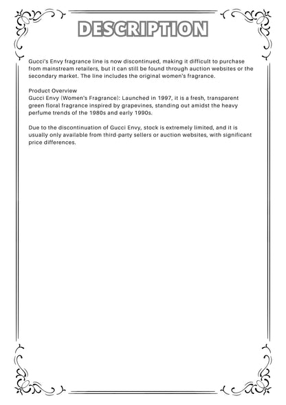 W14 - Gucci Envy EDT Travel Spray 2ml, 5ml, 10ml  古馳嫉妒女性淡香水 分裝瓶