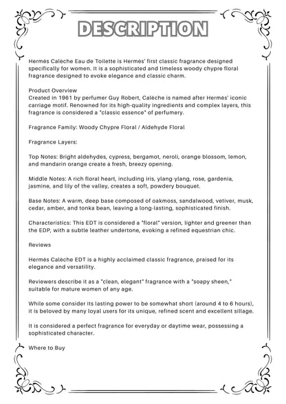 W68 - Hermes Caleche EDT Travel Spray 2ml, 5ml, 10ml  愛馬仕之馬車女士淡香水 分裝瓶