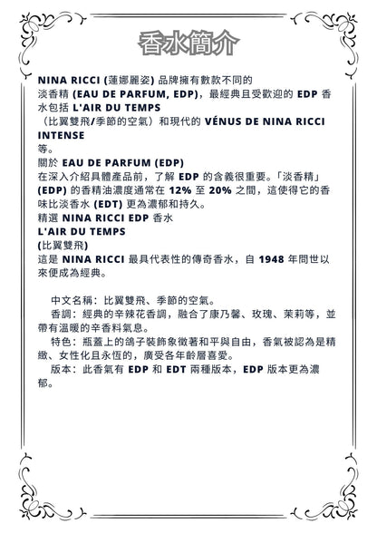 W45 - Nina Ricci edp Travel Spray 2ml, 5ml, 10ml  比翼雙飛淡香精 分裝瓶