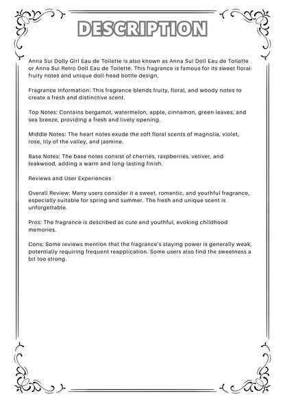 W52 - Anna Sui Dolly EDT Travel Spray 2ml, 5ml, 10ml  安娜蘇洋娃娃女性淡香水 分裝瓶