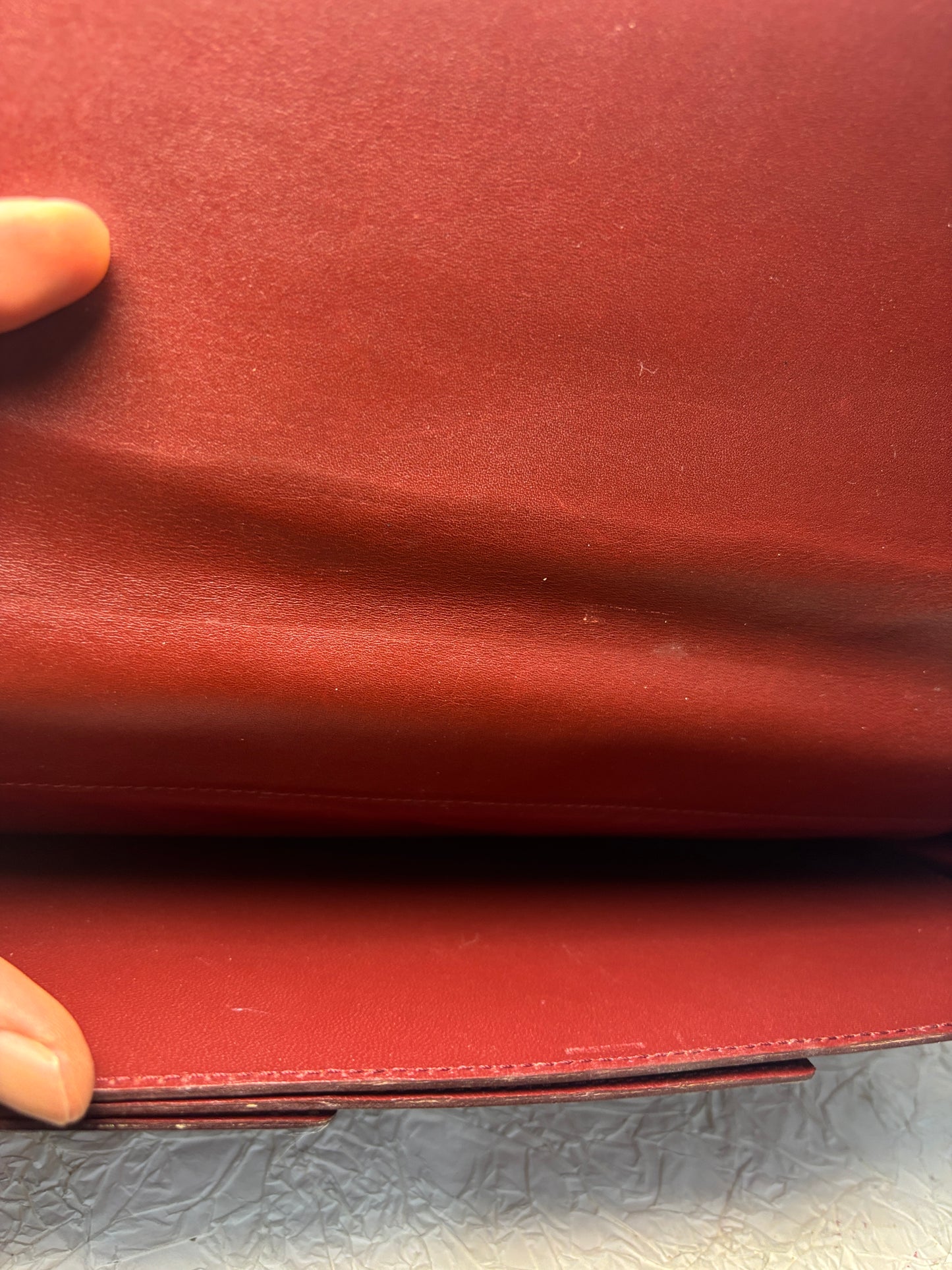 Auth Cariter handbag maroon wallet bag  - cartier