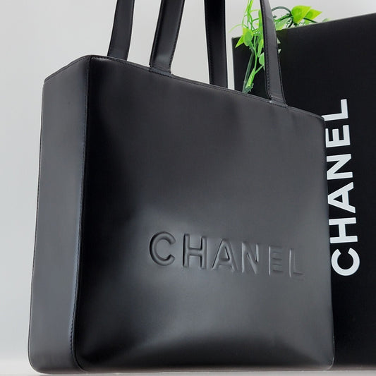 Auth Chanel Good cond tote black bag handbag - 140524
