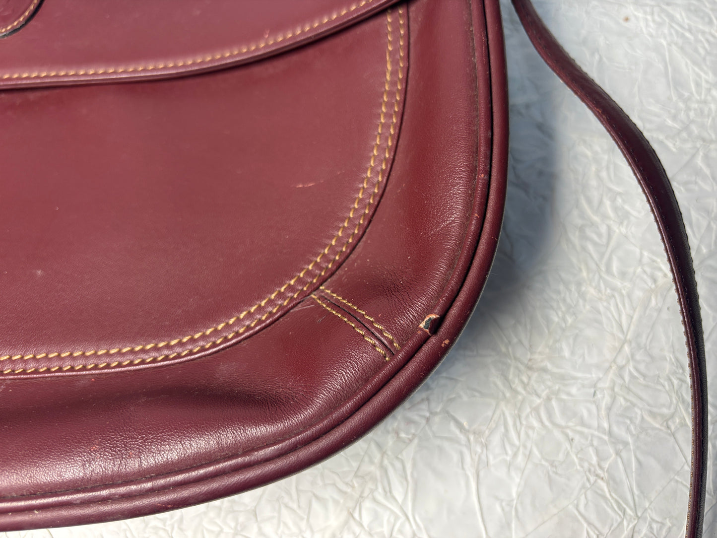 Auth Cariter handbag maroon shoulder bag  - cartier