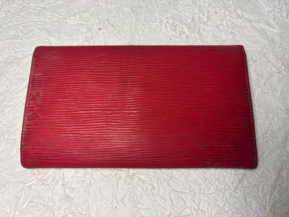 Auth LV Louis Vuitton EPI red wallet bag