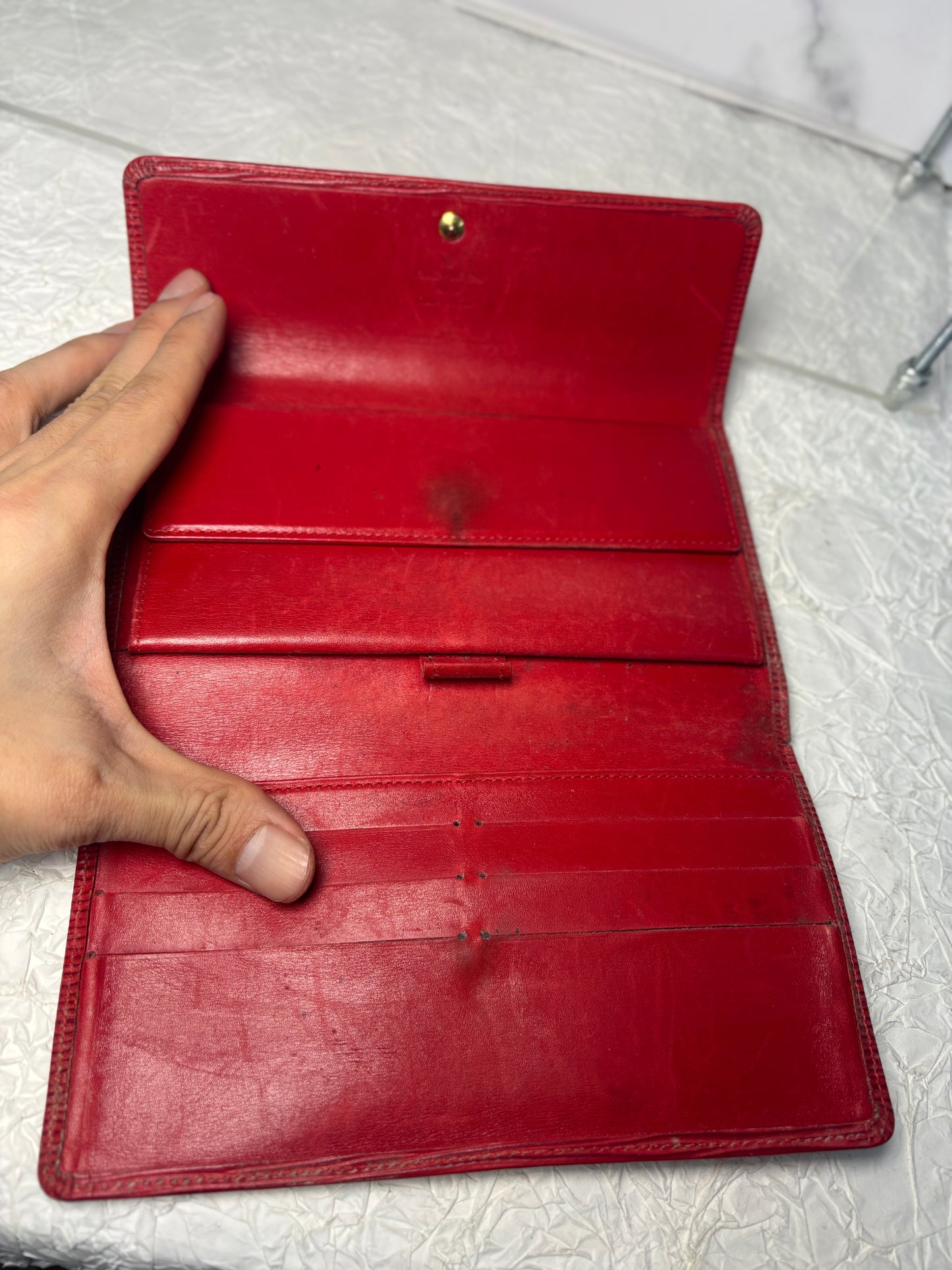 Auth LV Louis Vuitton EPI red wallet bag