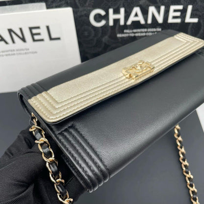 220824-9 CHANEL Chanel Leboy Black Gold Playing Wallet