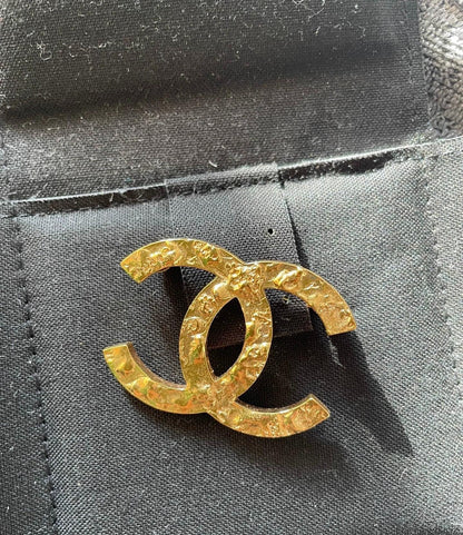 220824-19 Auth Chanel CHANEL Double C gold tone BROOCH PIN CHARM