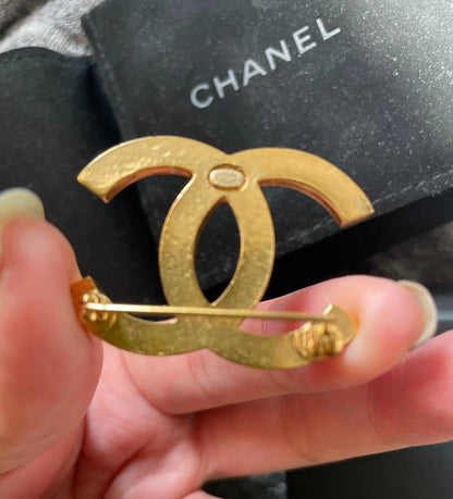 220824-19 Auth Chanel CHANEL Double C gold tone BROOCH PIN CHARM