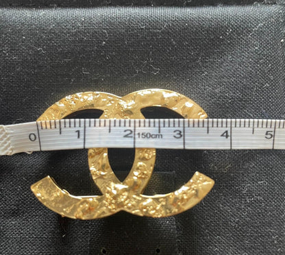 220824-19 Auth Chanel CHANEL Double C gold tone BROOCH PIN CHARM