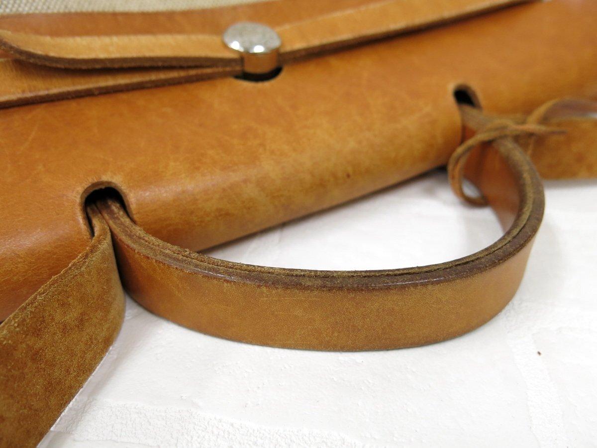 1809-japan2 Auth Hermes herbag brown Leather Shoulder Bag