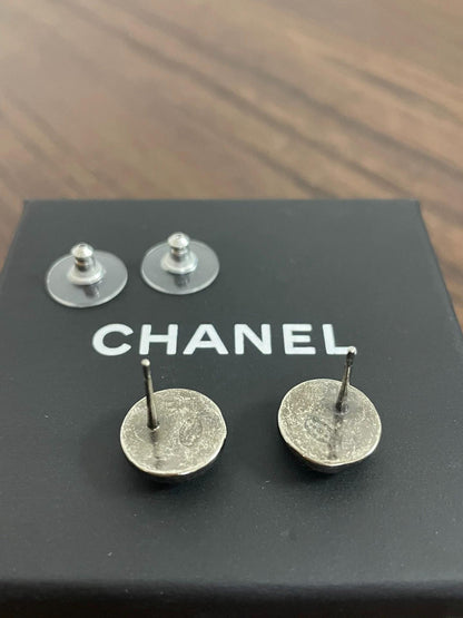 220824-20  Auth Chanel CHANEL Double C Silver tone Earrings