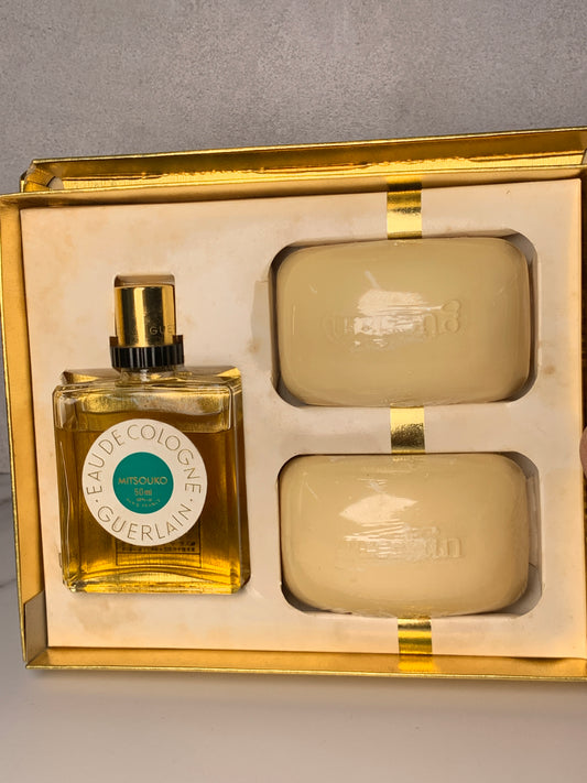 Guerlain mitsouko 50ml 1.7 oz edc X 2  soap set - 130525