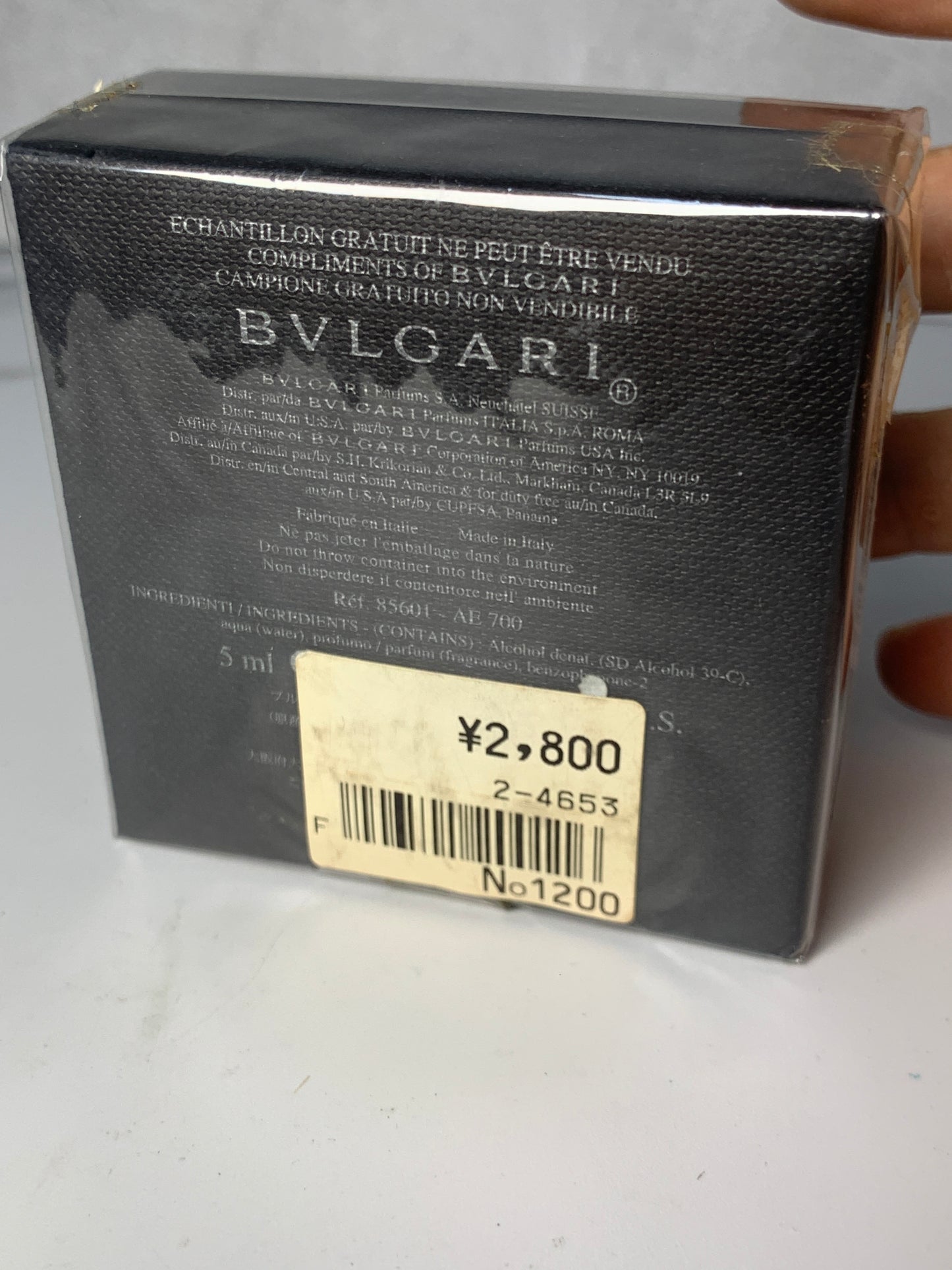 Bvlgari  black miniature 5ml 1/5 oz eau de toilette edt perfume - 130525